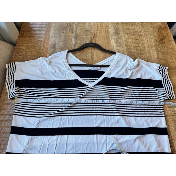 Cabi Women's Sailor Tee Shirt Black White Striped Nautical Short Sleeve Medium - Picture 8 of 9